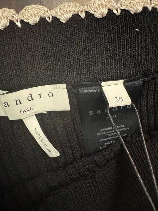 Sandro Black Ribbed Knit Shorts - Picture 5 of 6